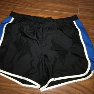 BLACK AND BLUE ADIDAS SHORTS